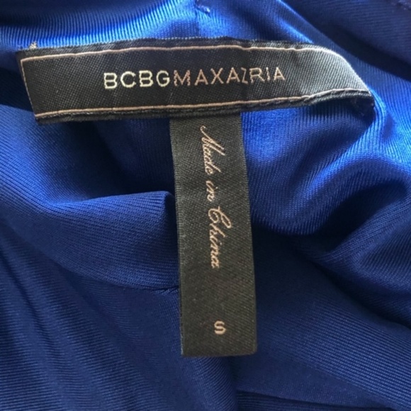 BCBGMaxAzria Blue Ruched Cocktail Dress Size Small - Picture 5 of 6